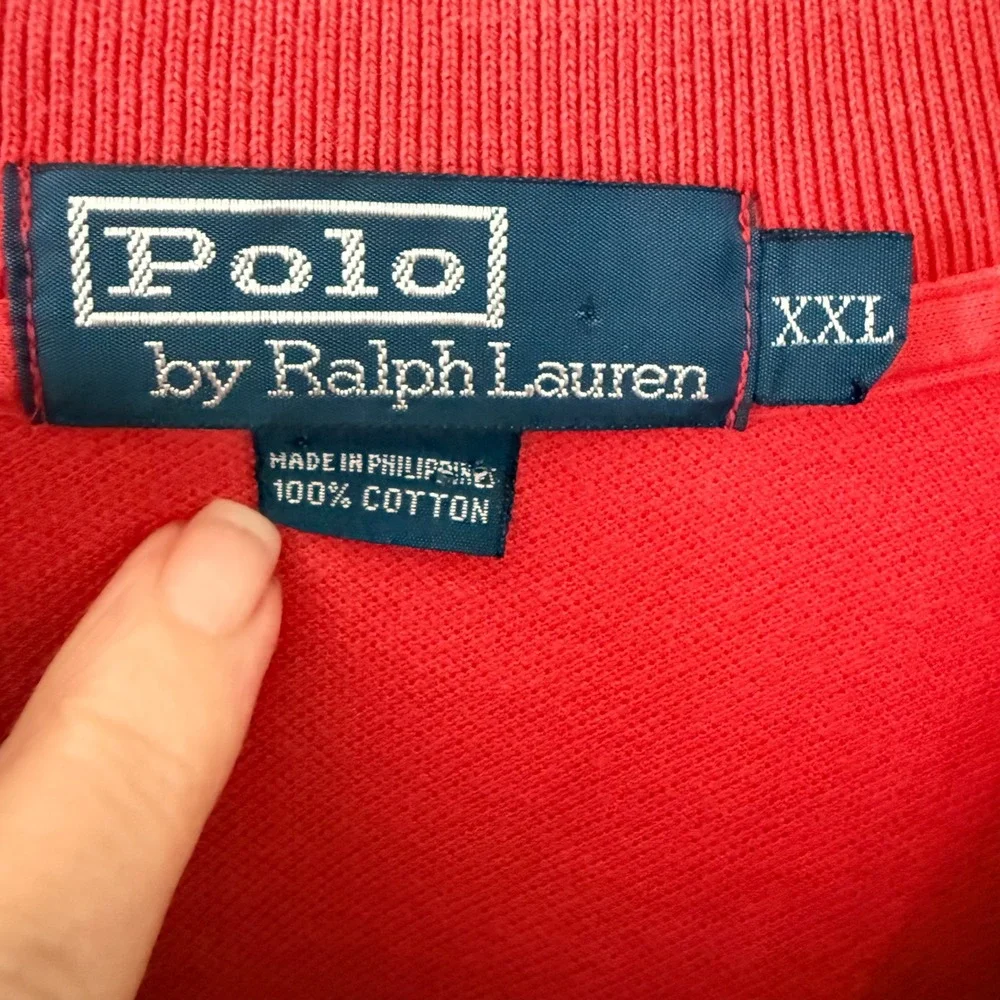 Polo Ralph Lauren Mens XXL Red Short Sleeve Pique Cotton Pony Logo Polo Shirt